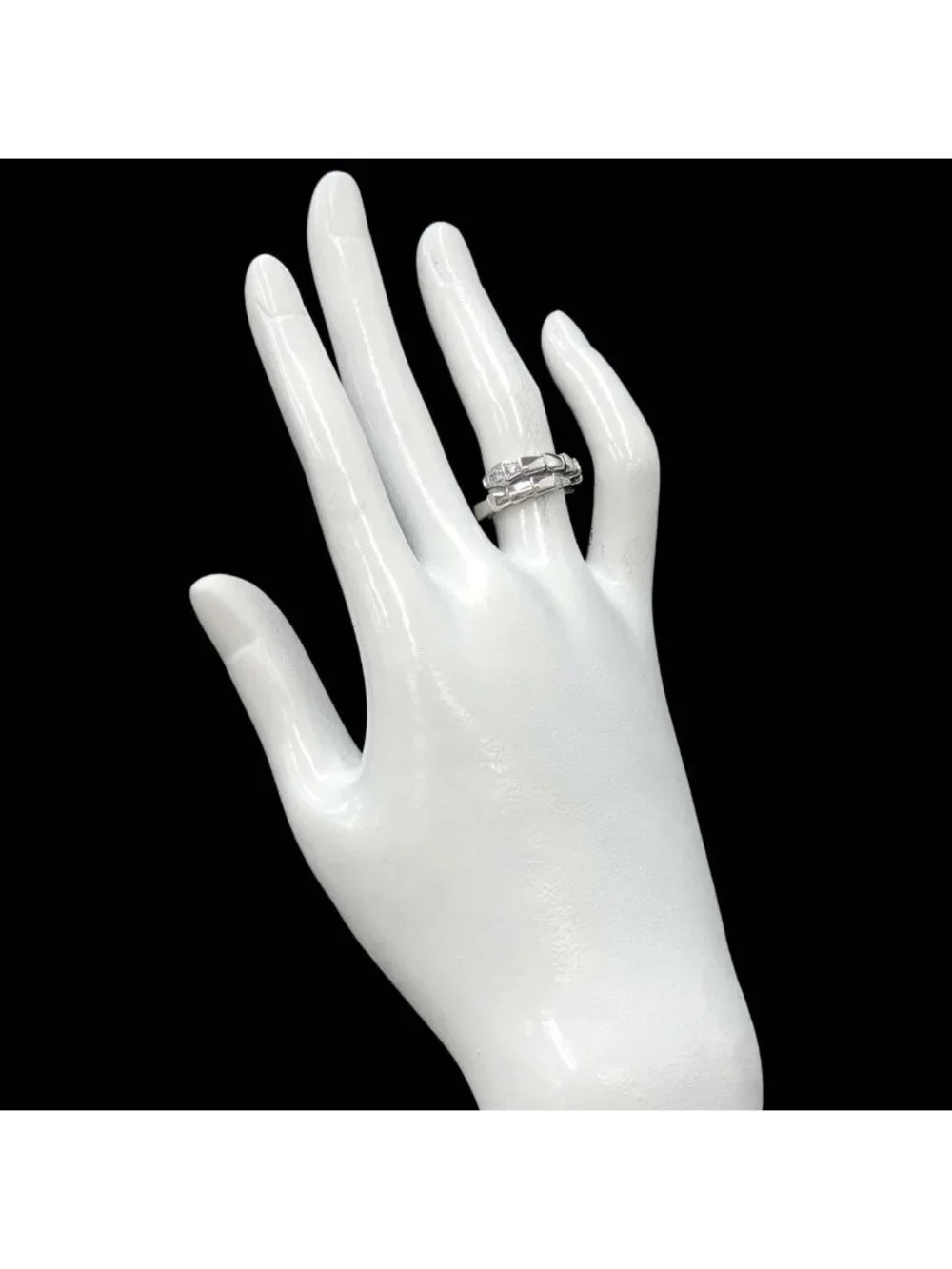 Bvlgari Serpenti Viper Ring Diamond 18k White Gold